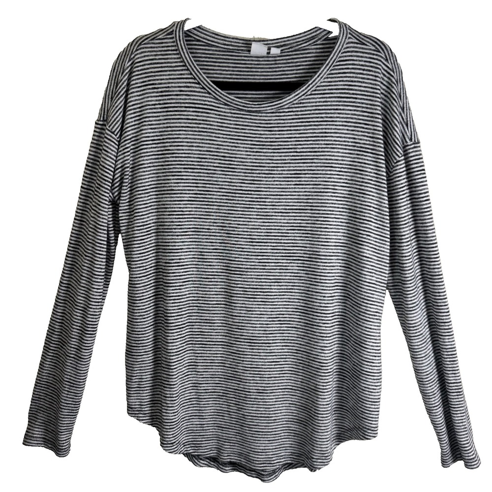Gap Black White Long Sleeve Women's Top Size Large Soft Stretch